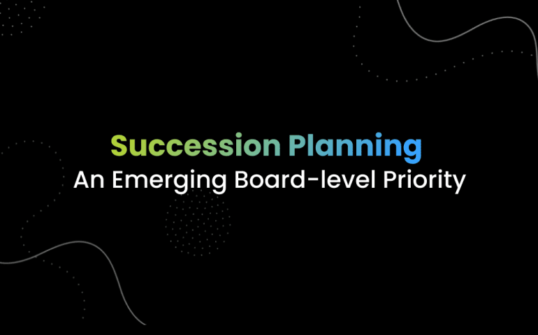 An illustration with the text Succession Planning An Emerging Board-level priority