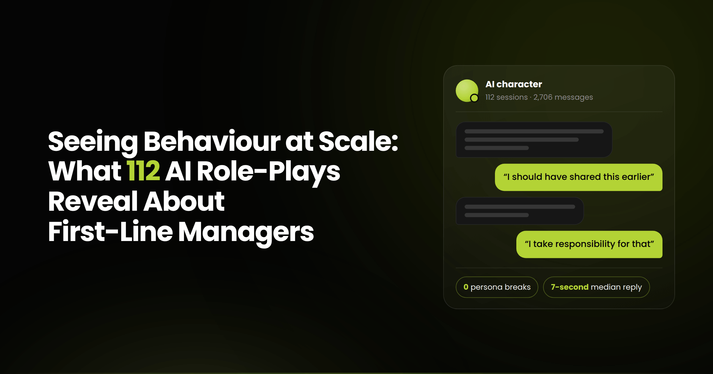 Seeing Behaviour at Scale: What 112 AI Role-Plays Reveal About First-Line Managers